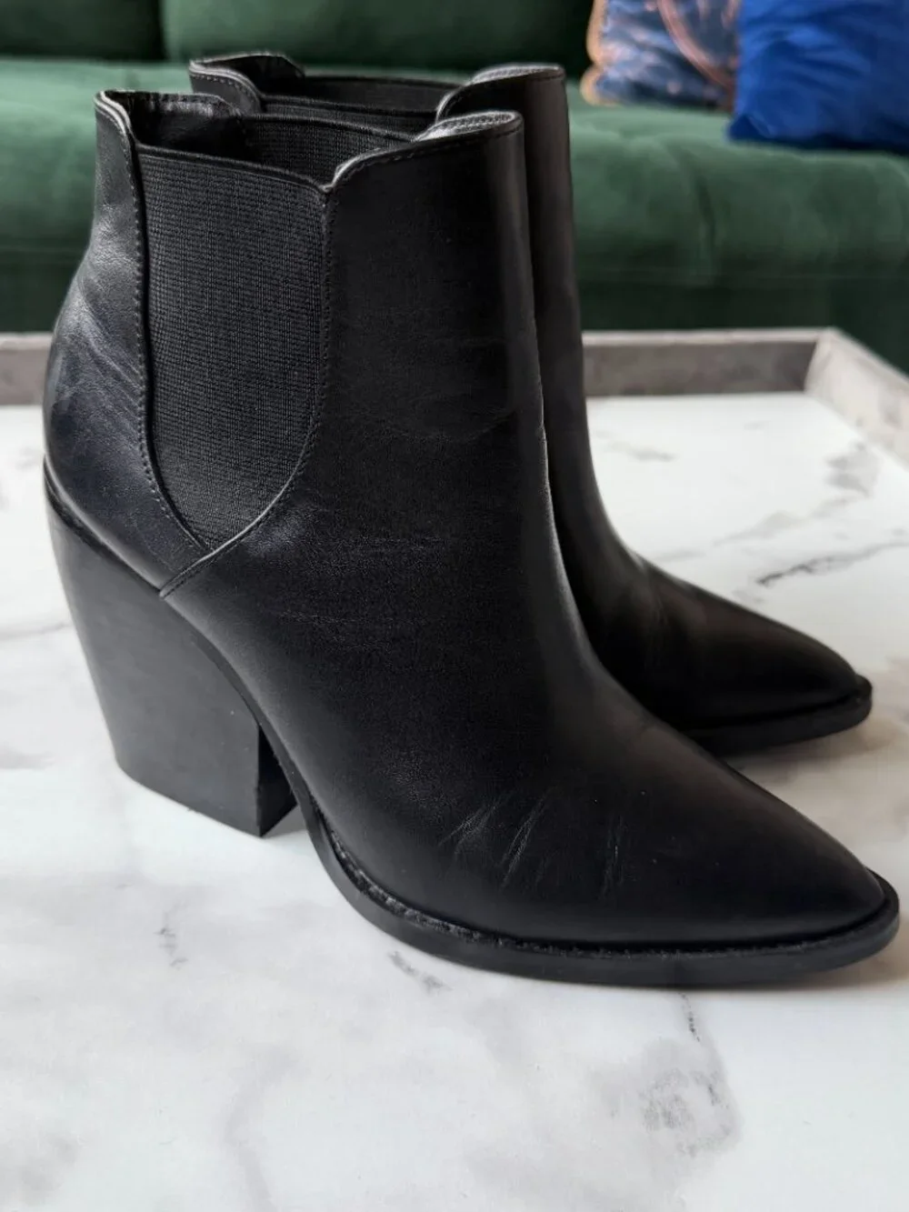 Nordstrom BP Lex Black Leather Ankle Booties Size 8